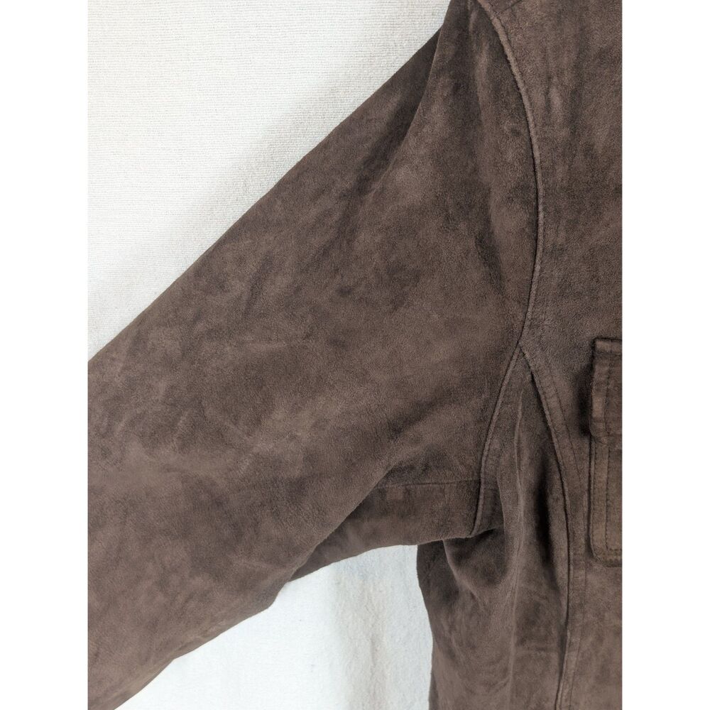 Style & Co Woman Suede Leather Coat Brown Women's Size 20W - Picture 8 of 15